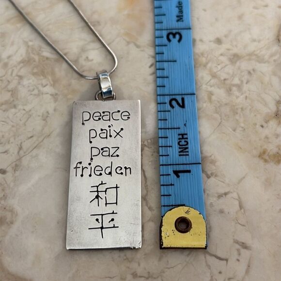 925 Sterling Silver “Peace” Necklace (Proceeds to Doctors Without Borders) - Picture 10 of 11